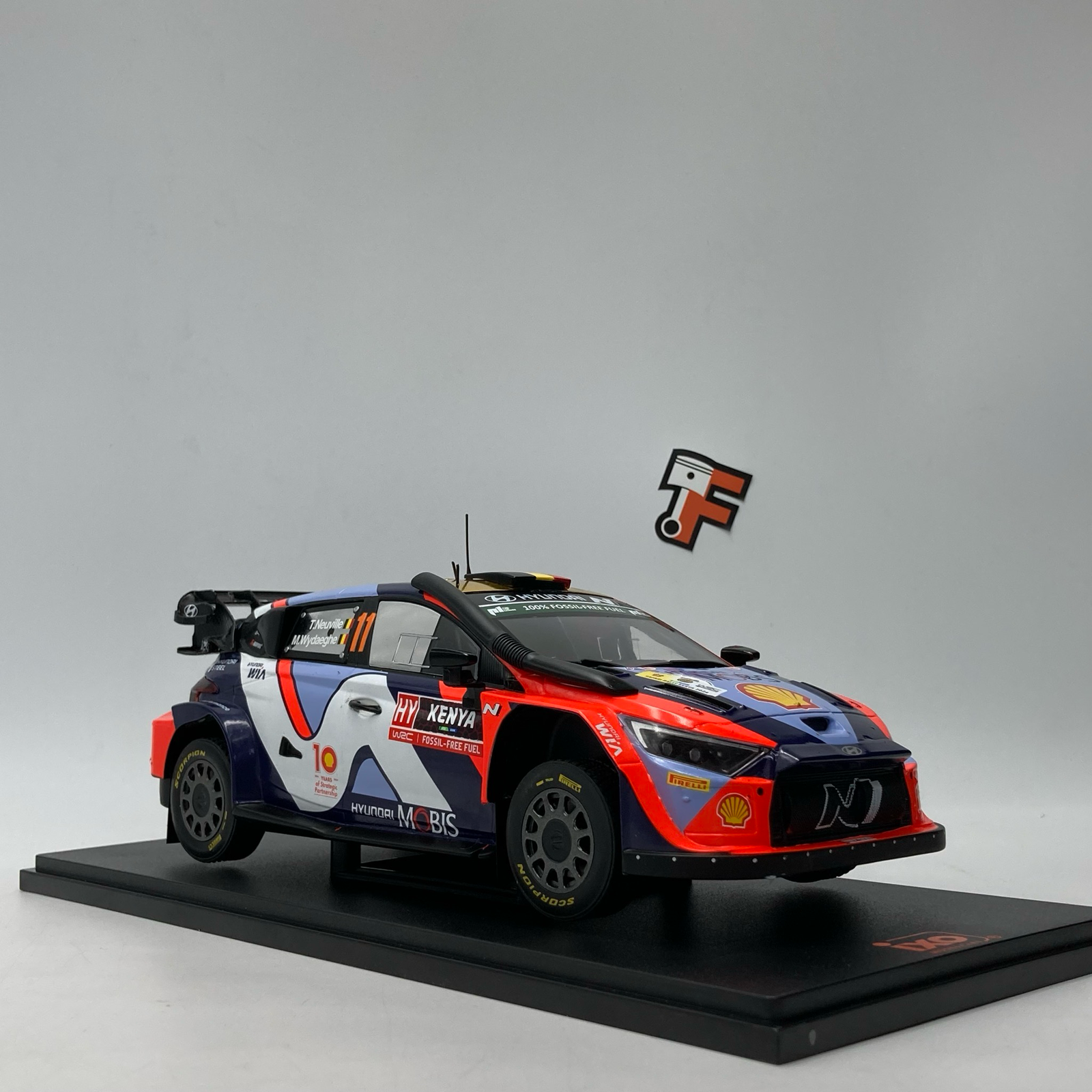 Hyundai i20 N Rally1 Hybrid - Safari Rally Kenya 2024 - Thierry Neuville #11 - 1/18 IXO