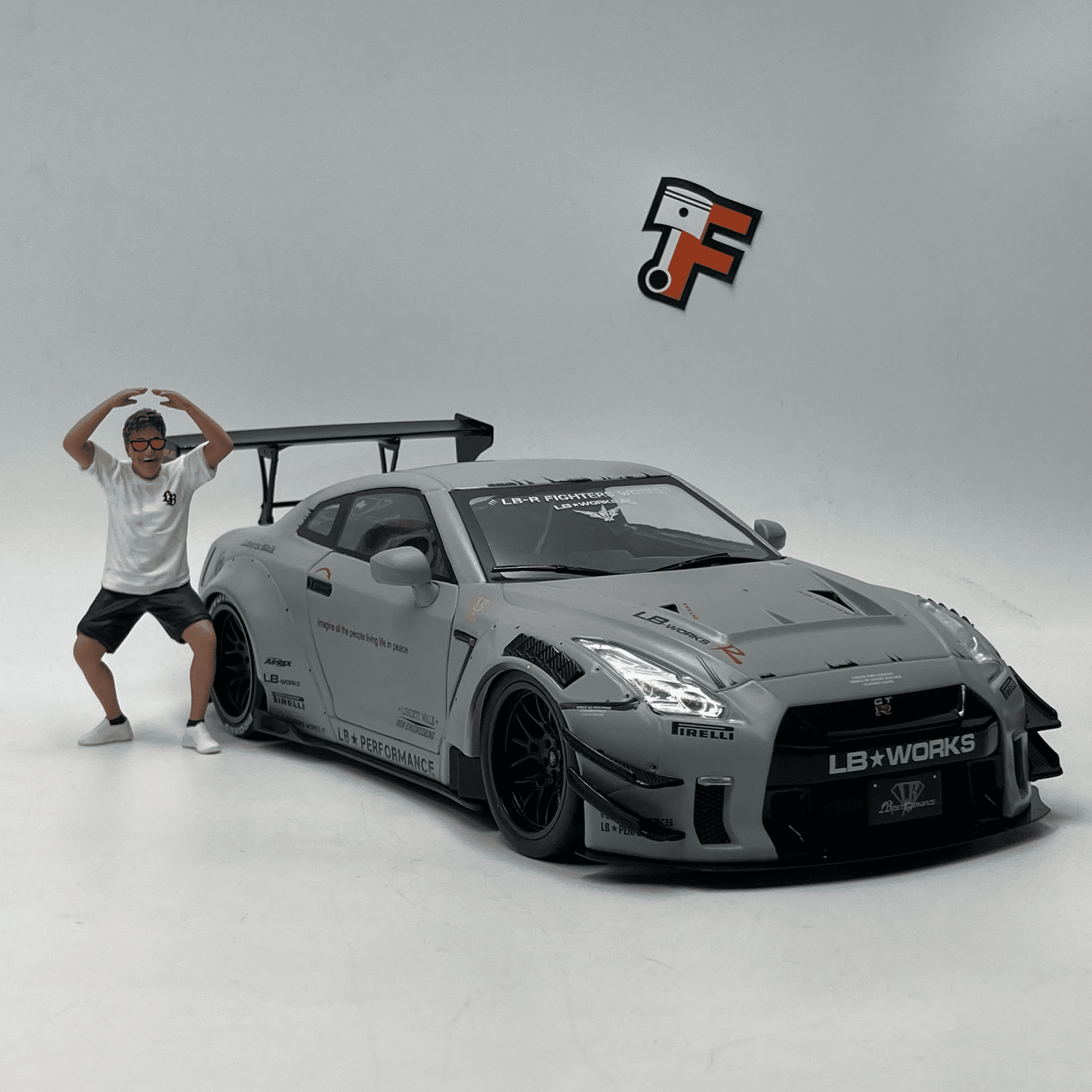 Nissan GT-R (R34) With LBWK Body Kit Fighter Livery 2024 + Kato Figure ...